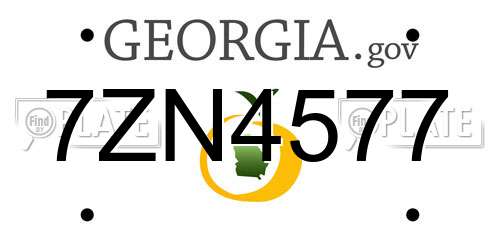 7ZN4577 Georgia License Plate