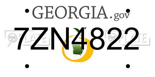 7ZN4822 Georgia License Plate