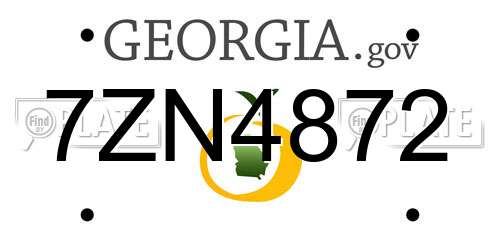 7ZN4872 Georgia License Plate