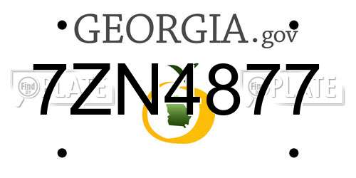 7ZN4877 Georgia License Plate