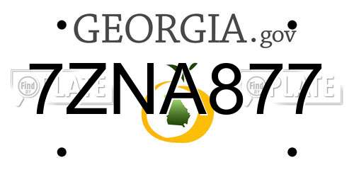 7ZNA877 Georgia License Plate