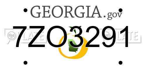 7ZO3291 Georgia License Plate