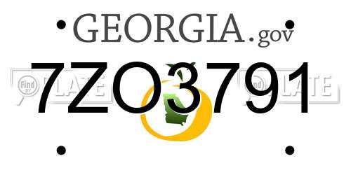 7ZO3791 Georgia License Plate