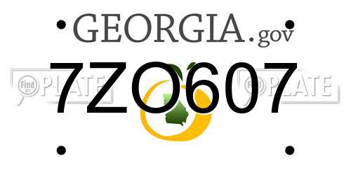 7ZO607 Georgia License Plate