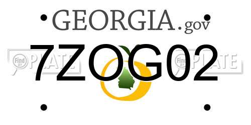 7ZOG02 Georgia License Plate