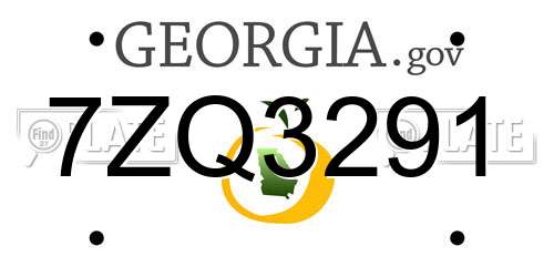 7ZQ3291 Georgia License Plate