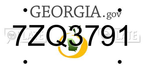 7ZQ3791 Georgia License Plate