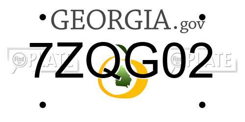 7ZQG02 Georgia License Plate