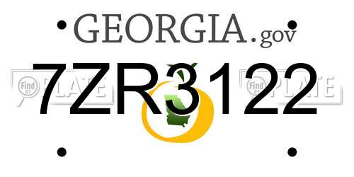 7ZR3122 Georgia License Plate