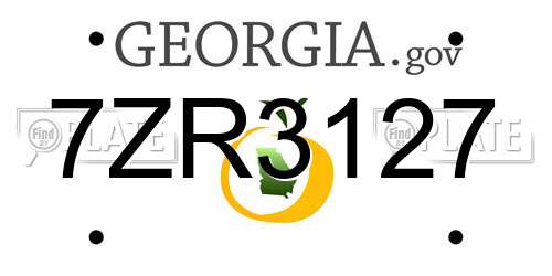 7ZR3127 Georgia License Plate