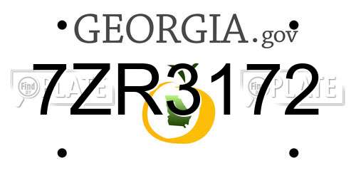 7ZR3172 Georgia License Plate