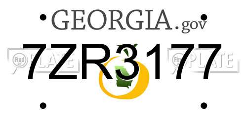 7ZR3177 Georgia License Plate