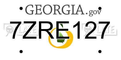 7ZRE127 Georgia License Plate