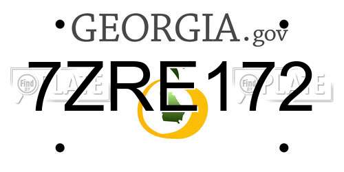 7ZRE172 Georgia License Plate