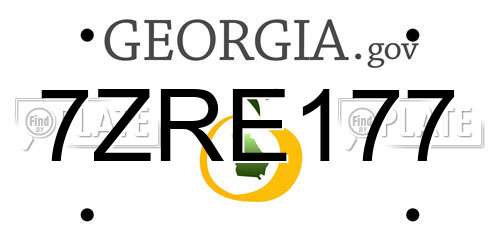 7ZRE177 Georgia License Plate