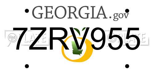 7ZRV955 Georgia License Plate