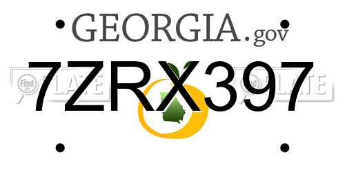 7ZRX397 Georgia License Plate