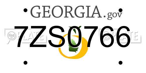 7ZS0766 Georgia License Plate
