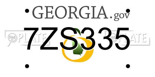 7ZS335 Georgia License Plate
