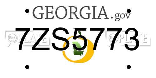 7ZS5773 Georgia License Plate