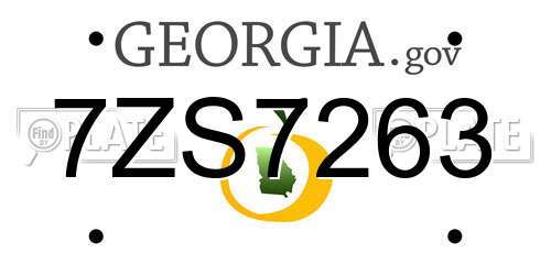 7ZS7263 Georgia License Plate
