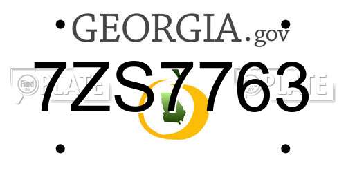 7ZS7763 Georgia License Plate