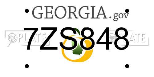 7ZS848 Georgia License Plate