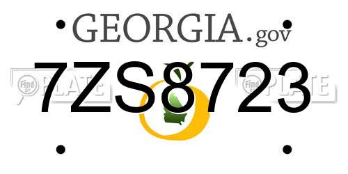 7ZS8723 Georgia License Plate