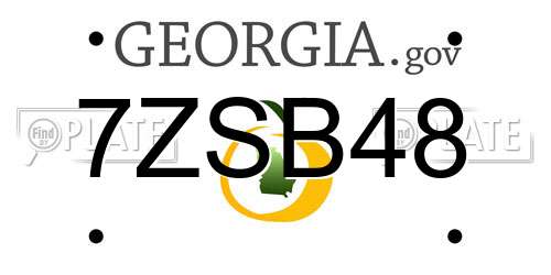 7ZSB48 Georgia License Plate