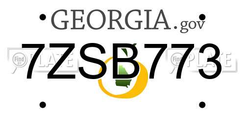 7ZSB773 Georgia License Plate