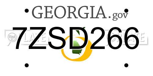 7ZSD266 Georgia License Plate