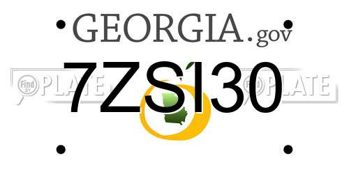 7ZSI30 Georgia License Plate