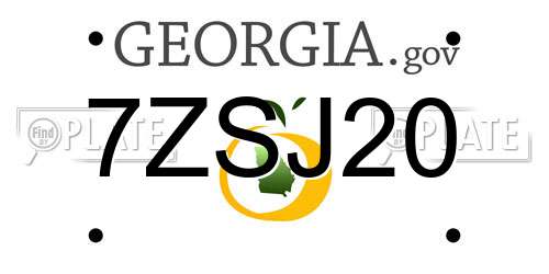 7ZSJ20 Georgia License Plate