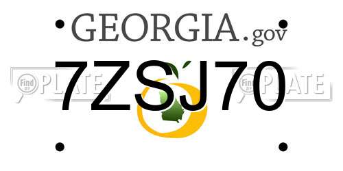 7ZSJ70 Georgia License Plate