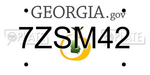 7ZSM42 Georgia License Plate