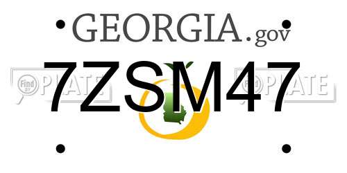7ZSM47 Georgia License Plate