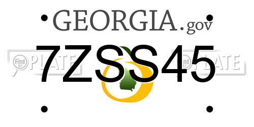 7ZSS45 Georgia License Plate
