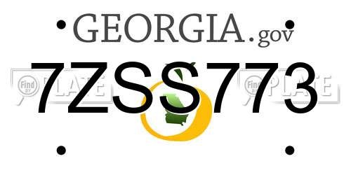 7ZSS773 Georgia License Plate