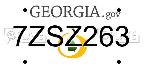 7ZSZ263 Georgia License Plate