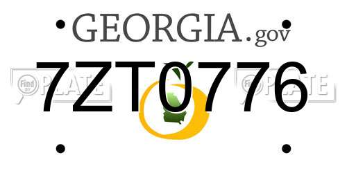 7ZT0776 Georgia License Plate