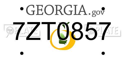 7ZT0857 Georgia License Plate