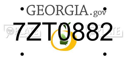 7ZT0882 Georgia License Plate