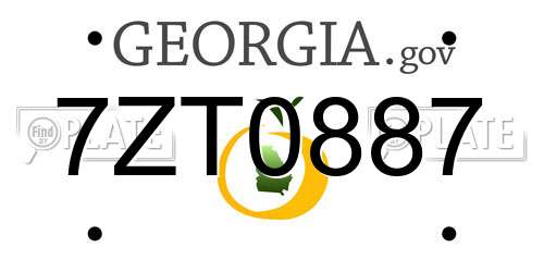 7ZT0887 Georgia License Plate