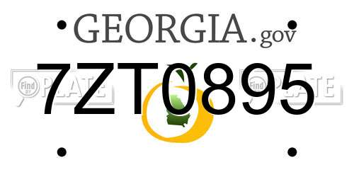 7ZT0895 Georgia License Plate