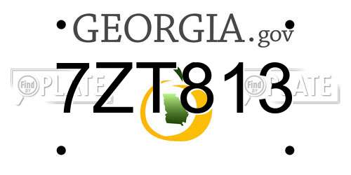 7ZT813 Georgia License Plate