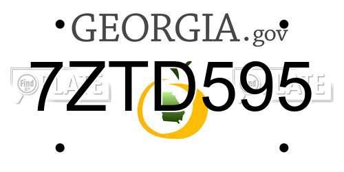 7ZTD595 Georgia License Plate