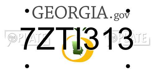 7ZTI313 Georgia License Plate