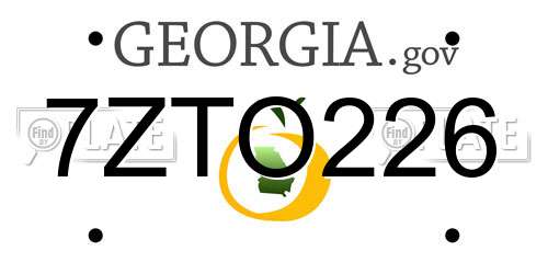 7ZTO226 Georgia License Plate