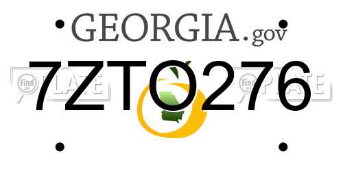 7ZTO276 Georgia License Plate