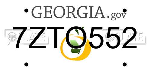 7ZTO552 Georgia License Plate